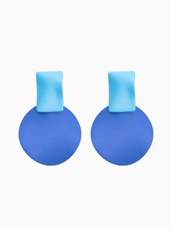 Серьги металл &laquo;Яркость&raquo;, геометрия, синие