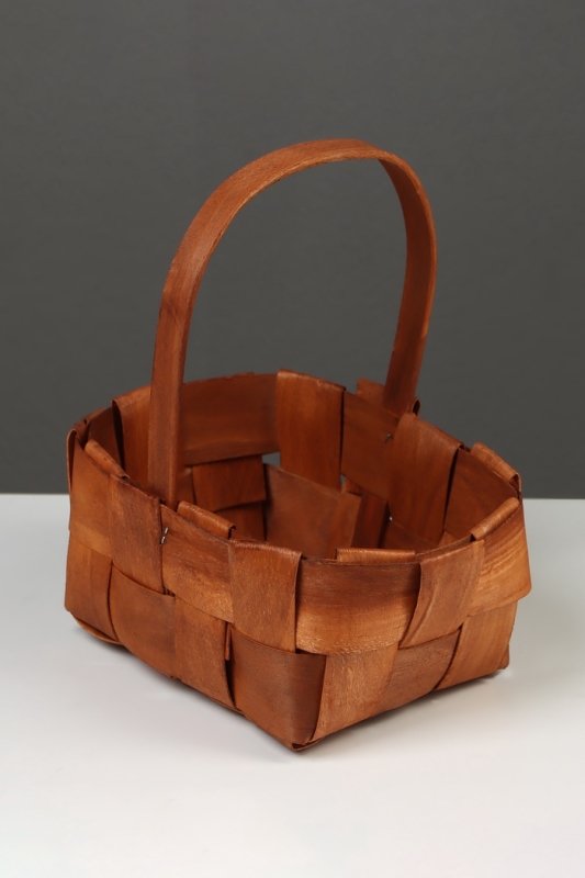 Корзина плетёная, 23×16×8 см, ручка h=12 см, ива, натуральный цвет