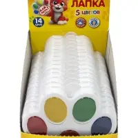 Краски акварельные 5 цветов, &laquo;Луч: Лапка&raquo;, фигурная, без кисти