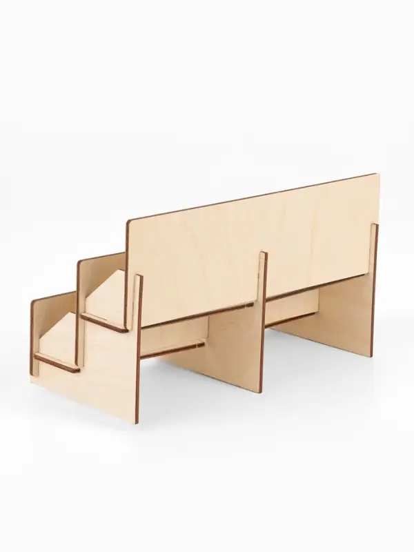 Подставка под открытки 4 ячейки по 10.8 см, 23.5&times;10.5&times;12.5 см, толщина 3 мм, бежевая