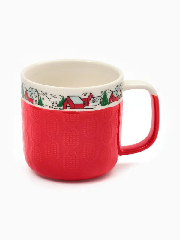 Кружка чайная керамическая «Новогодняя деревушка», 350 мл, ручная работа Кружка чайная керамическая «Новогодняя деревушка», 350 мл, ручная работа