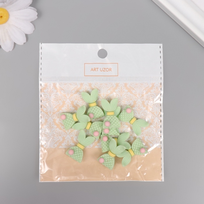 Декор для творчества пластик "Зелёный хвост русалки" набор 12 шт 2,3х1,4 см