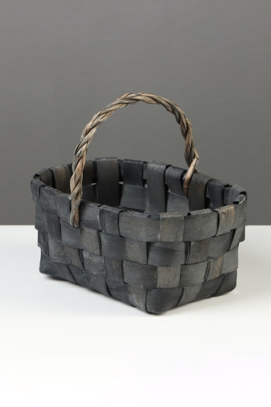 Корзина плетёная, 22×15×12 см, ручка h=12 см, ива, серая Корзина плетёная, 22×15×12 см, ручка h=12 см, ива, серая