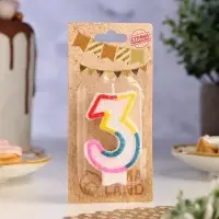 Свеча для торта «Цифра 3», 7 см