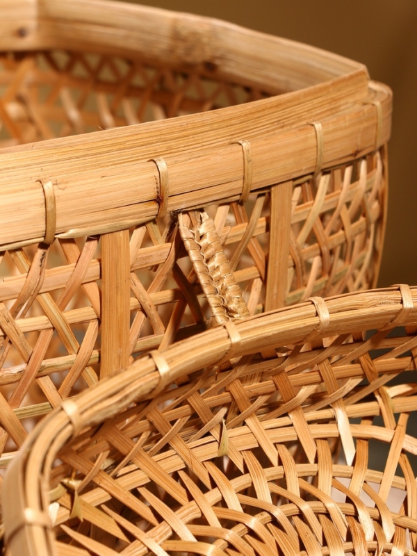 Корзина плетёная  Корзина плетёная "Баскет" бамбук 24х24х28 см, светлая