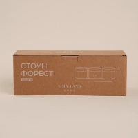 Набор банок керамических для сыпучих продуктов на подставке SL Home «Стоун форест», 4 предмета: 3 банки 220 мл, подставка