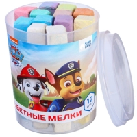 Мелки цветные 12 штук, 10 цветов, Щенячий патруль
