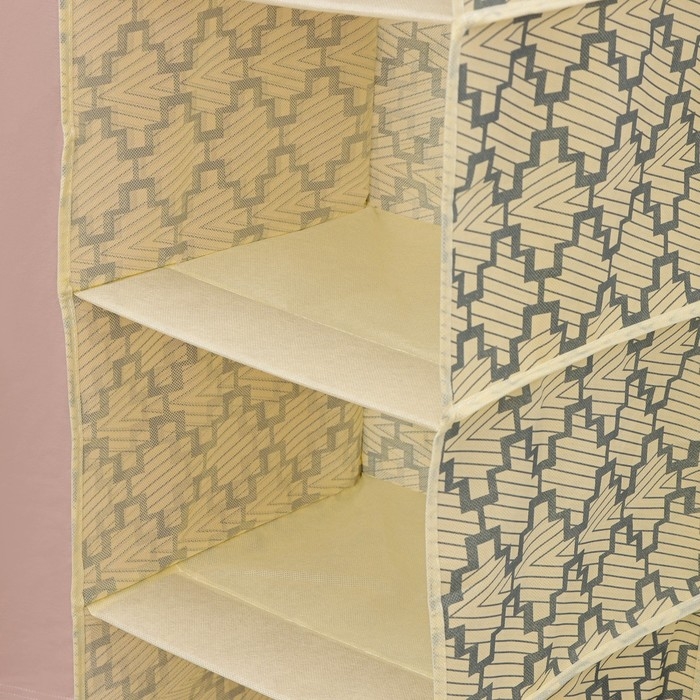 Органайзер подвесной Доляна «Гэтс», 4 отделения, 30×30×80 см, цвет бежевый Органайзер подвесной Доляна «Гэтс», 4 отделения, 30×30×80 см, цвет бежевый