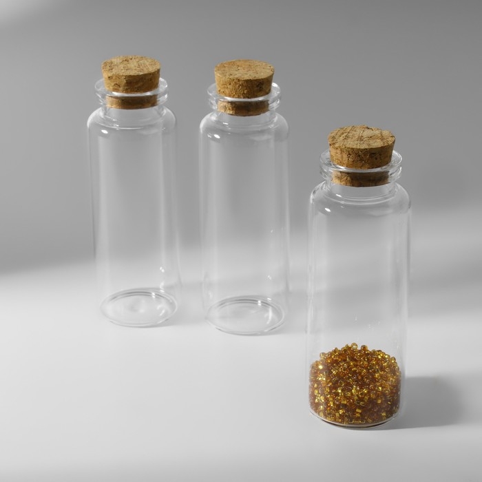 Баночки для хранения бисера, d = 3 × 8 см, 3 шт Баночки для хранения бисера, d = 3 × 8 см, 3 шт