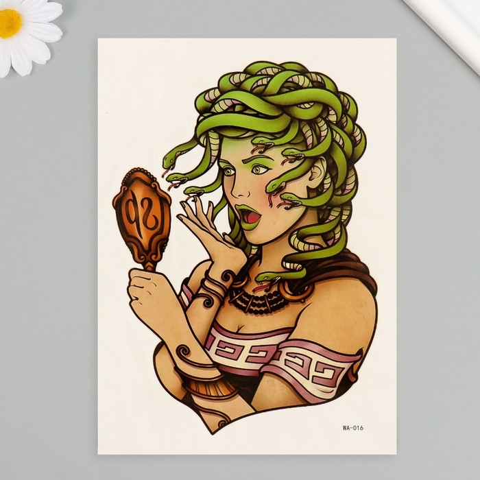 Татуировка на тело цветная Татуировка на тело цветная "Медуза Горгона" 26,1х14,6 см