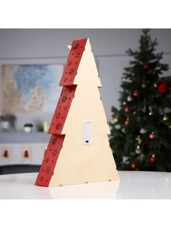 Светодиодная фигура &laquo;Дед Мороз&raquo; 29.5&times;45&times;7 см, дерево, от батареек AАAx2, свечение тёплое белое