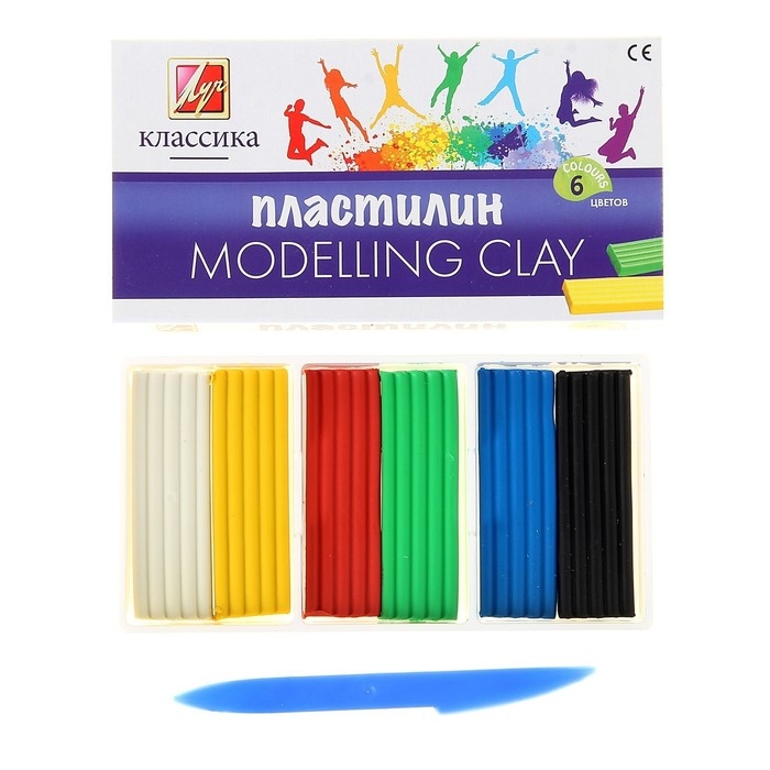 Пластилин 6 цветов 120 г  Пластилин 6 цветов 120 г "Классика"