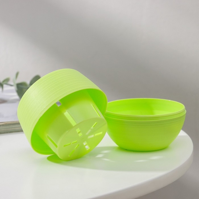 Горшок для цветов с поддоном «Япония», 125 мл, d=8 см, h=6,5 см, цвет фисташковый Горшок для цветов с поддоном «Япония», 125 мл, d=8 см, h=6,5 см, цвет фисташковый