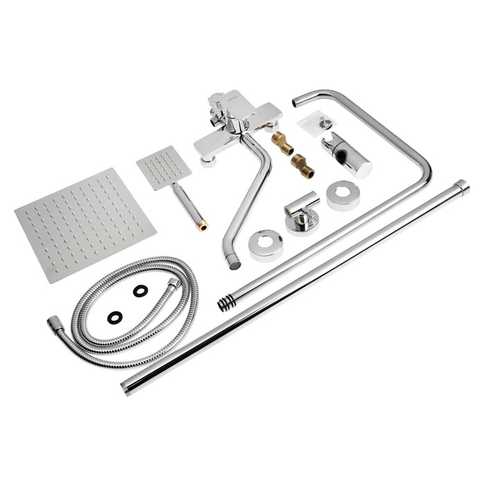 Душевая система ZEIN Z3867, смеситель, тропическая и ручная лейка, латунь, хром Душевая система ZEIN Z3867, смеситель, тропическая и ручная лейка, латунь, хром