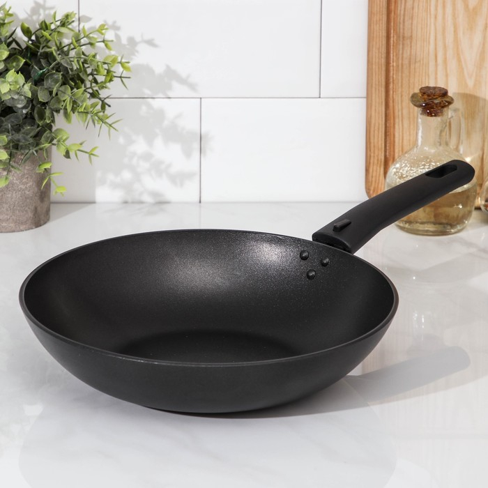 Сковорода Wok, d=26 см, съёмная ручка, антипригарное покрытие, цвет чёрный Сковорода Wok, d=26 см, съёмная ручка, антипригарное покрытие, цвет чёрный