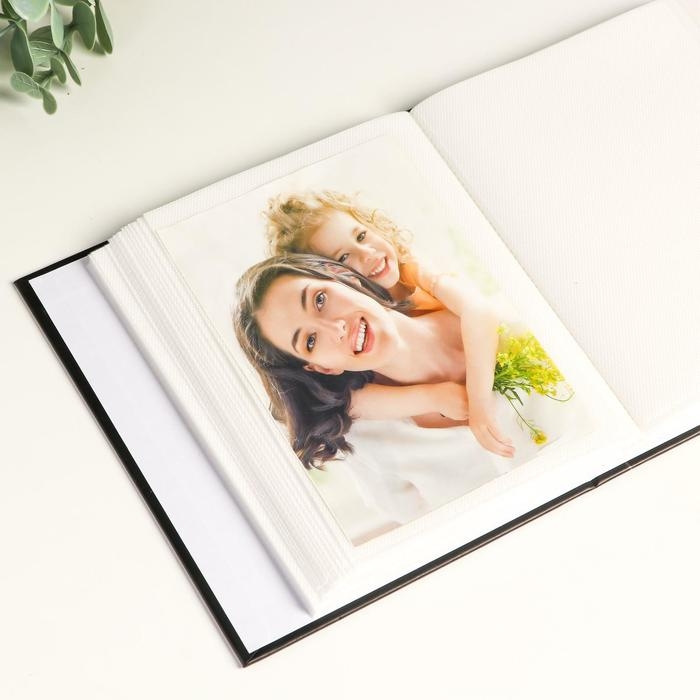 Фотоальбом на 100 фото 10х15 см Фотоальбом на 100 фото 10х15 см "Золотые узоры на чёрном" 18х14х5,5 см