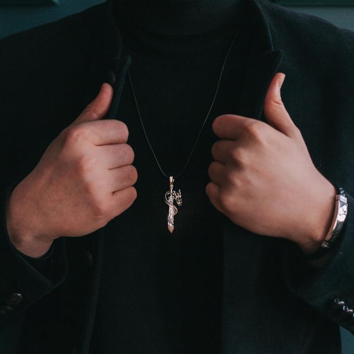 Кулон унисекс «Дракон» с мечом, 60 см