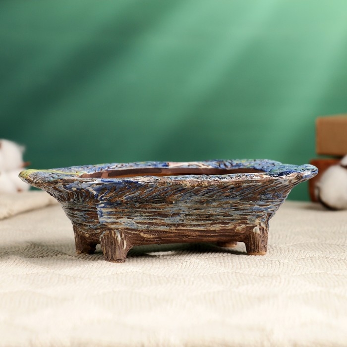 Горшок - бонсайница прямоугольная для кактусов и суккулентов, 16,5х11,5х5см Горшок - бонсайница прямоугольная для кактусов и суккулентов, 16,5х11,5х5см