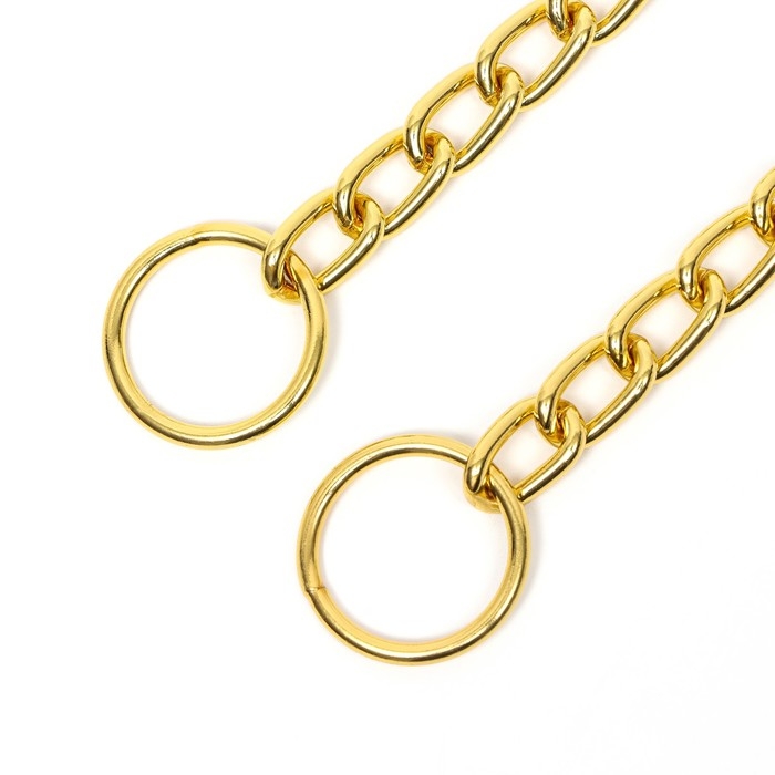 Ошейник - удавка металлический однорядный, 55 см, толщина проволоки 2,5 мм, золотистый Ошейник - удавка металлический однорядный, 55 см, толщина проволоки 2,5 мм, золотистый