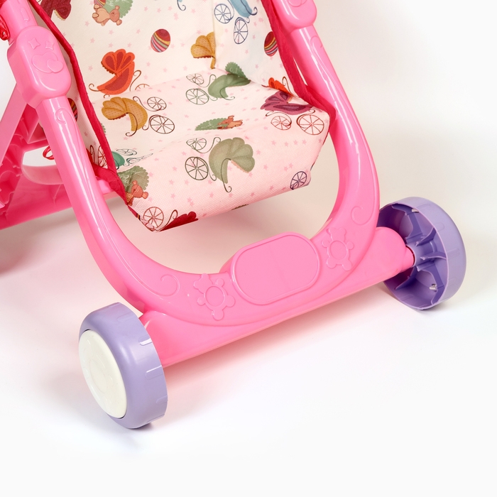 Игрушка детская Игрушка детская "Коляска для кукол", складная пластиковая, 40 х 65 см, МИКС