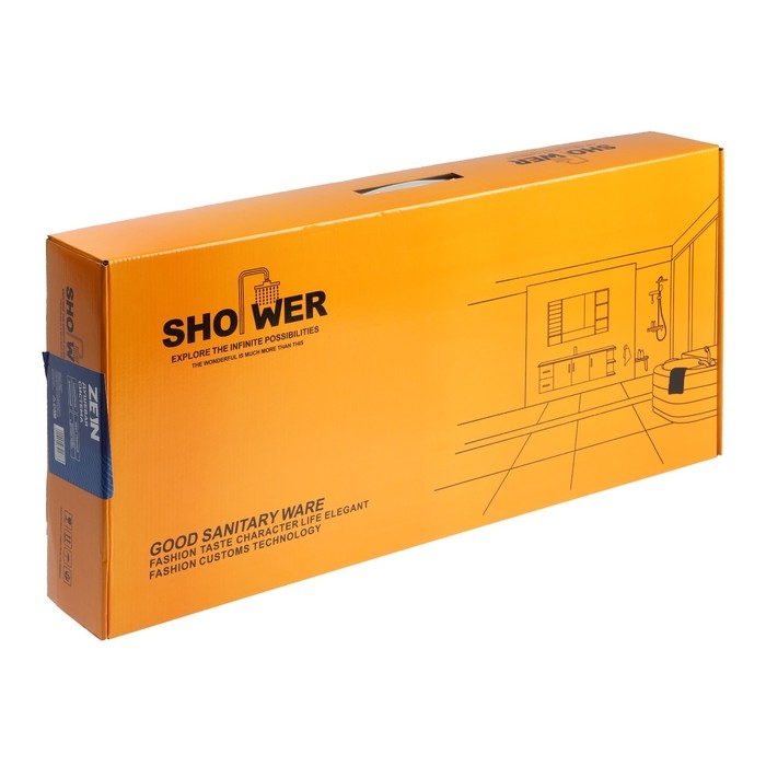 Душевая система ZEIN Z3869, смеситель, тропическая и ручная лейка, алюминий, черная Душевая система ZEIN Z3869, смеситель, тропическая и ручная лейка, алюминий, черная