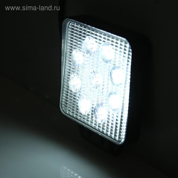 Фара светодиодная Skyway OFF ROAD, квадратная, 12/24 В, 27 Вт, 9 диодов, 107 х 107 мм, дальний свет Фара светодиодная Skyway OFF ROAD, квадратная, 12/24 В, 27 Вт, 9 диодов, 107 х 107 мм, дальний свет