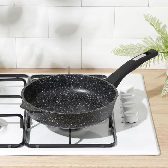 Сковорода «Гранит Black» Induction Pro, d=24 см, пластиковая ручка, антипригарное покрытие, цвет чёрный Сковорода «Гранит Black» Induction Pro, d=24 см, пластиковая ручка, антипригарное покрытие, цвет чёрный