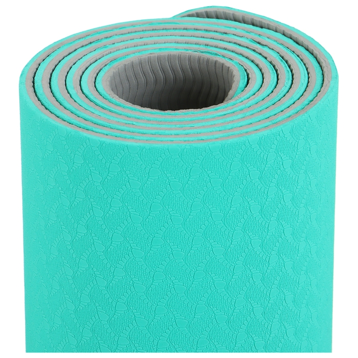 Коврик для йоги Sangh, 183х61х0,6 см, цвет мятный/серый Коврик для йоги Sangh, 183х61х0,6 см, цвет мятный/серый