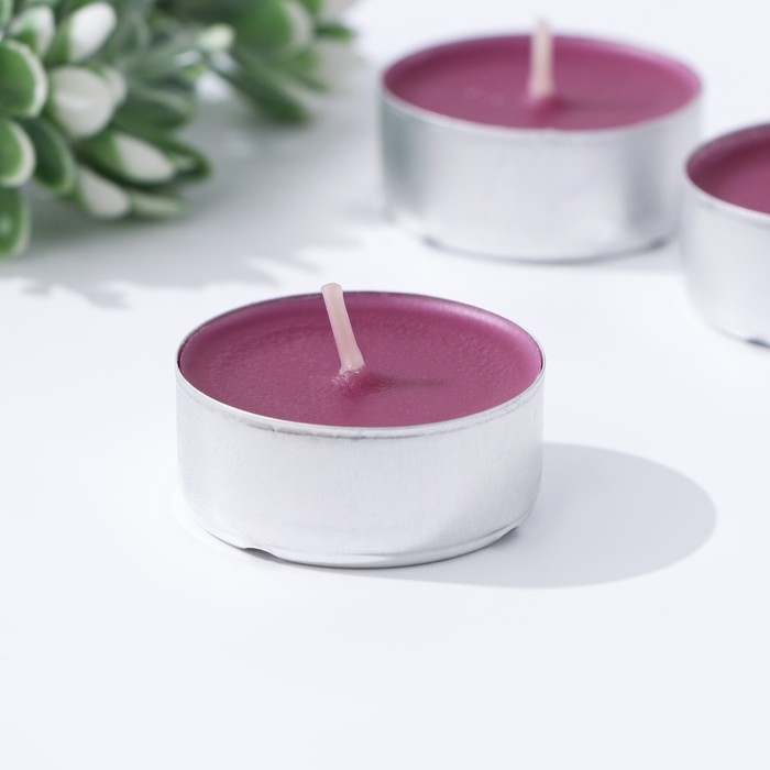 Набор чайных свечей ароматических в термоусадке Набор чайных свечей ароматических в термоусадке "Вишня", 3,8х1,6 см, 3,5 ч, 12 г, 20 штук