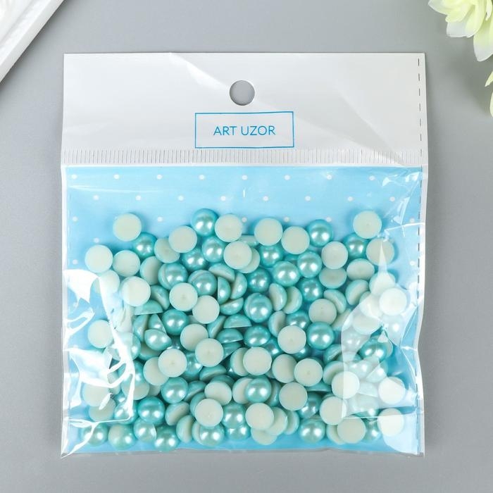Набор для творчества половинка жемчужины голубая d=0,8 см 20гр Набор для творчества половинка жемчужины голубая d=0,8 см 20гр