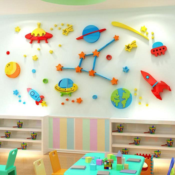 Наклейки интерьерные Наклейки интерьерные "Космический мир", детские, декор на стену, панно 92 х 180 см