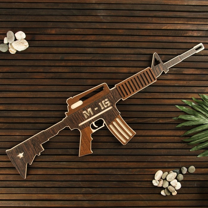 Сувенир деревянный автомат Сувенир деревянный автомат "М16", малый