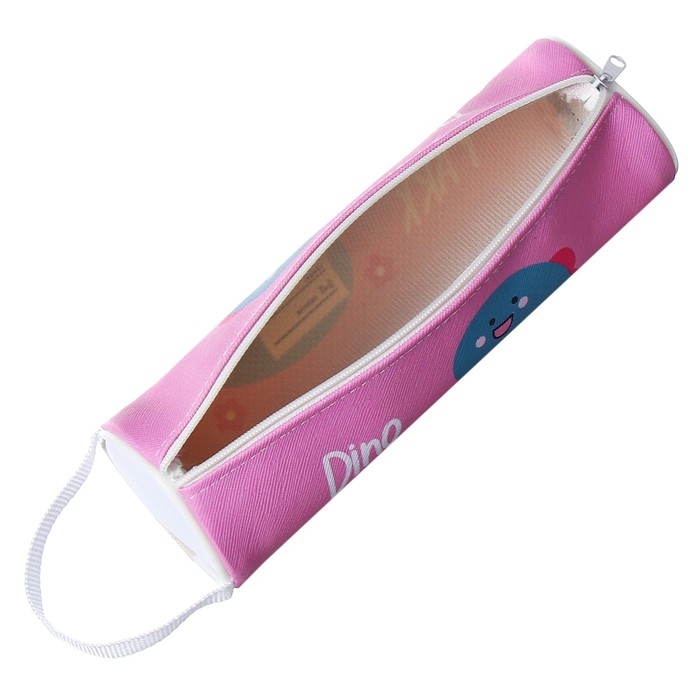 Пенал-тубус школьный на молнии Пенал-тубус школьный на молнии "Динозаврик" Calligrata, розовый