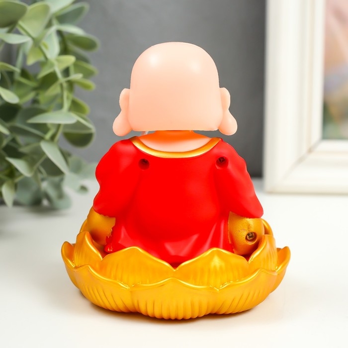 Маятник пластик от солнечной батареи Маятник пластик от солнечной батареи "Хотей в красном, с опахалом" МИКС 8,7х8,7х10 см