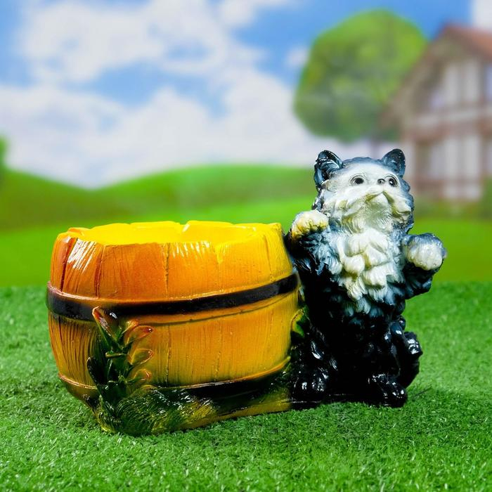 Фигурное кашпо  Фигурное кашпо "Котенок с бочкой" 23х14х15см
