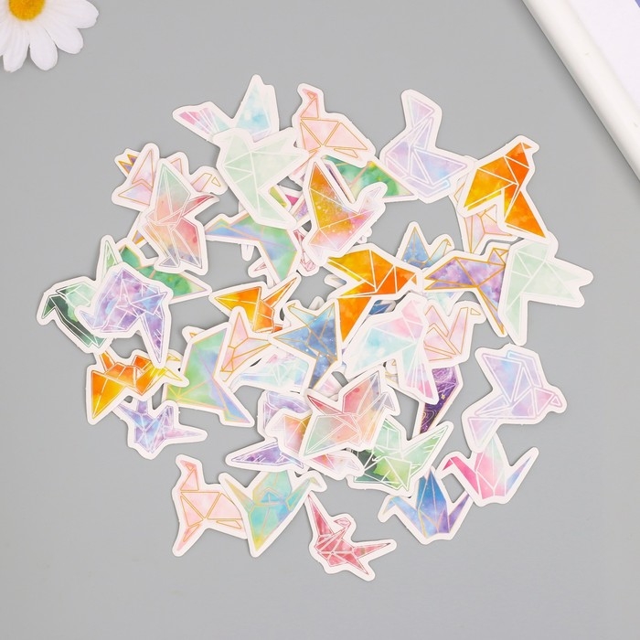 Наклейки для творчества Наклейки для творчества "Бумажные журавлики" набор 46 шт 6,4х4,4 см