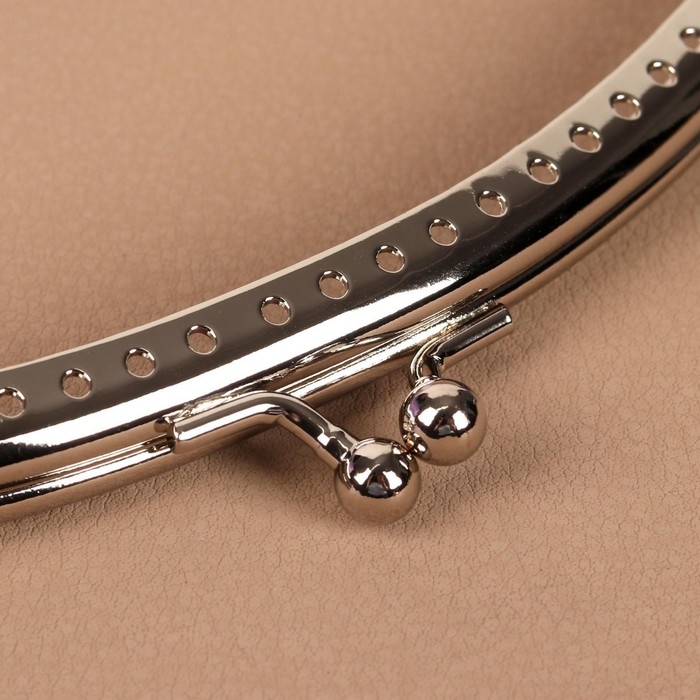 Фермуар пришивной «Полукруг», 20 см, цвет серебряный Фермуар пришивной «Полукруг», 20 см, цвет серебряный