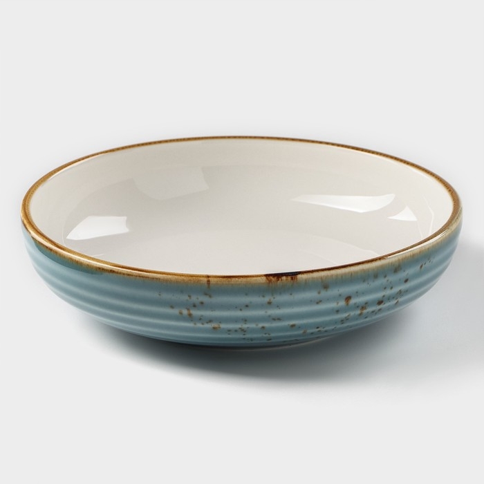 Тарелка фарфоровая глубокая Magistro «Церера», 700 мл, d=18,5 см, цвет голубой Тарелка фарфоровая глубокая Magistro «Церера», 700 мл, d=18,5 см, цвет голубой