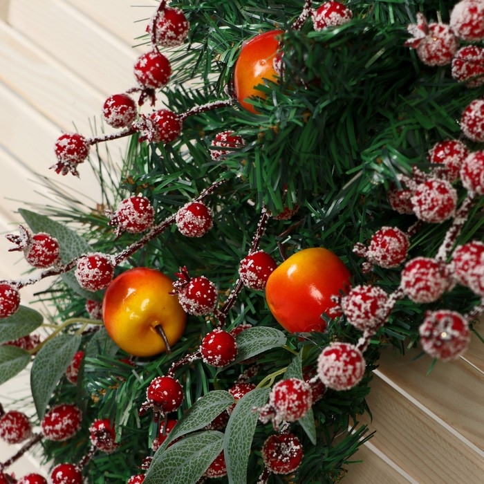 Ёлка декор настенная  Ёлка декор настенная "Уютная сказка" веточки ягодки, 64 см