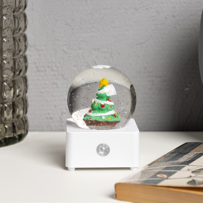 Светодиодная фигура «Шар с ёлкой» 10 × 14.3 × 10 см, пластик, USB, свечение тёплое белое Светодиодная фигура «Шар с ёлкой» 10 × 14.3 × 10 см, пластик, USB, свечение тёплое белое