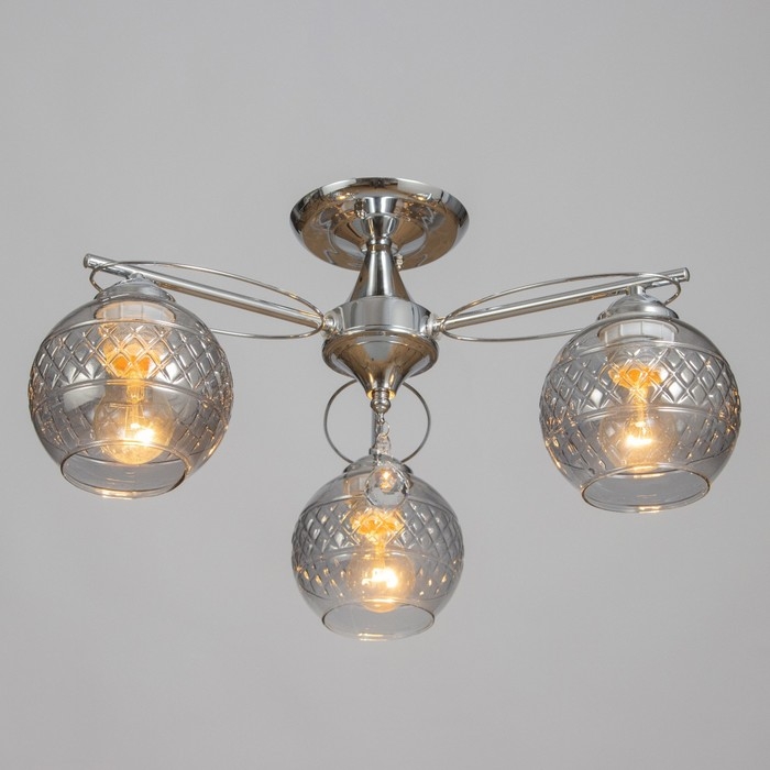 Люстра Люстра "Эйприл" 3х40Вт Е27 Хром 51х51х24см