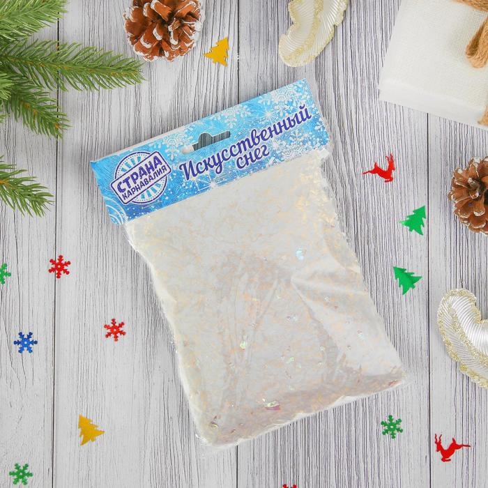 Искусственный снег, 100 г, цвет белый Искусственный снег, 100 г, цвет белый