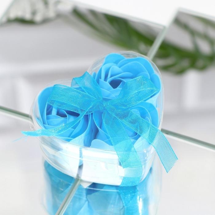 Мыльные розочки, синие, набор 3 шт. Мыльные розочки, синие, набор 3 шт.