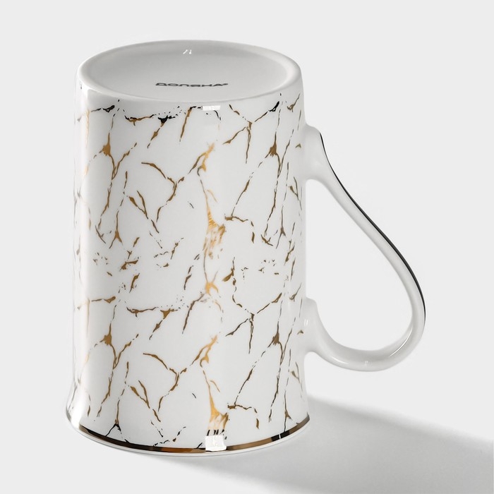 Кружка фарфоровая Доляна Gold, 300 мл, цвет белый Кружка фарфоровая Доляна Gold, 300 мл, цвет белый