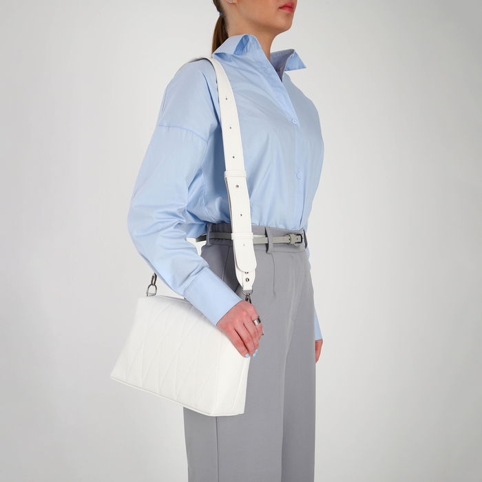 Сумка женская через плечо TEXTURA , средний размер, цвет белый Сумка женская через плечо TEXTURA , средний размер, цвет белый