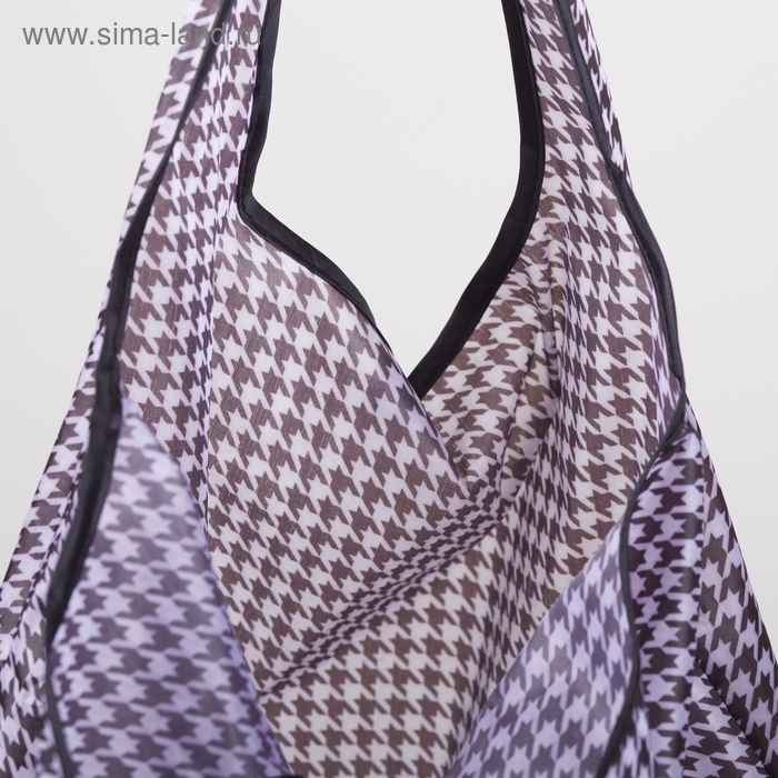 Сумка хозяйственная на кнопке, складная, цвет белый/серый Сумка хозяйственная на кнопке, складная, цвет белый/серый