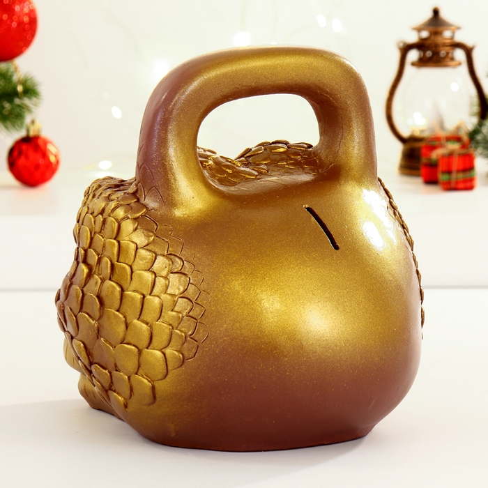 Новый год. Символ 2025. Копилка Новый год. Символ 2025. Копилка "Гиря Змея" коричневая, 20см