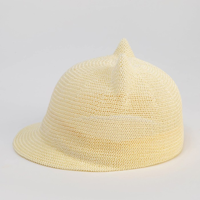 Кепка плетёная для девочки MINAKU цвет молочный, р-р 50-52 Кепка плетёная для девочки MINAKU цвет молочный, р-р 50-52