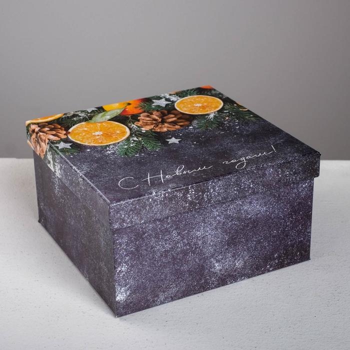 Набор подарочных коробок 6 в 1 «Мандариновый», 10 х 10 х 6 - 20 х 20 х 11 см , Новый год