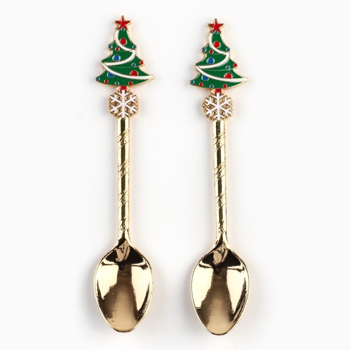 Ложки новогодние чайные с формовой ручкой «Новый год: Верь в чудеса», 11 х 3 см Ложки новогодние чайные с формовой ручкой «Новый год: Верь в чудеса», 11 х 3 см